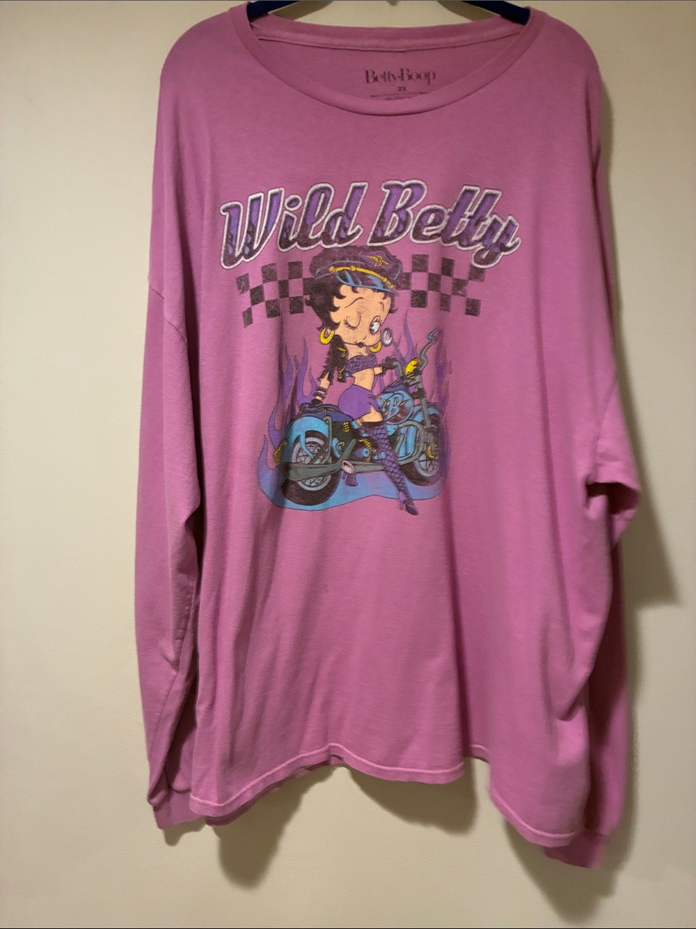 Betty Boop Pink 'Wild Betty' Long Sleeve Tee